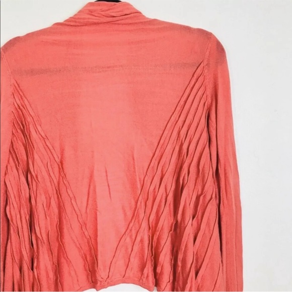 Ted Baker | Cardigan Size 3 Medium Lightweight Waterfall Pleated Open Front - Picture 4 of 7
